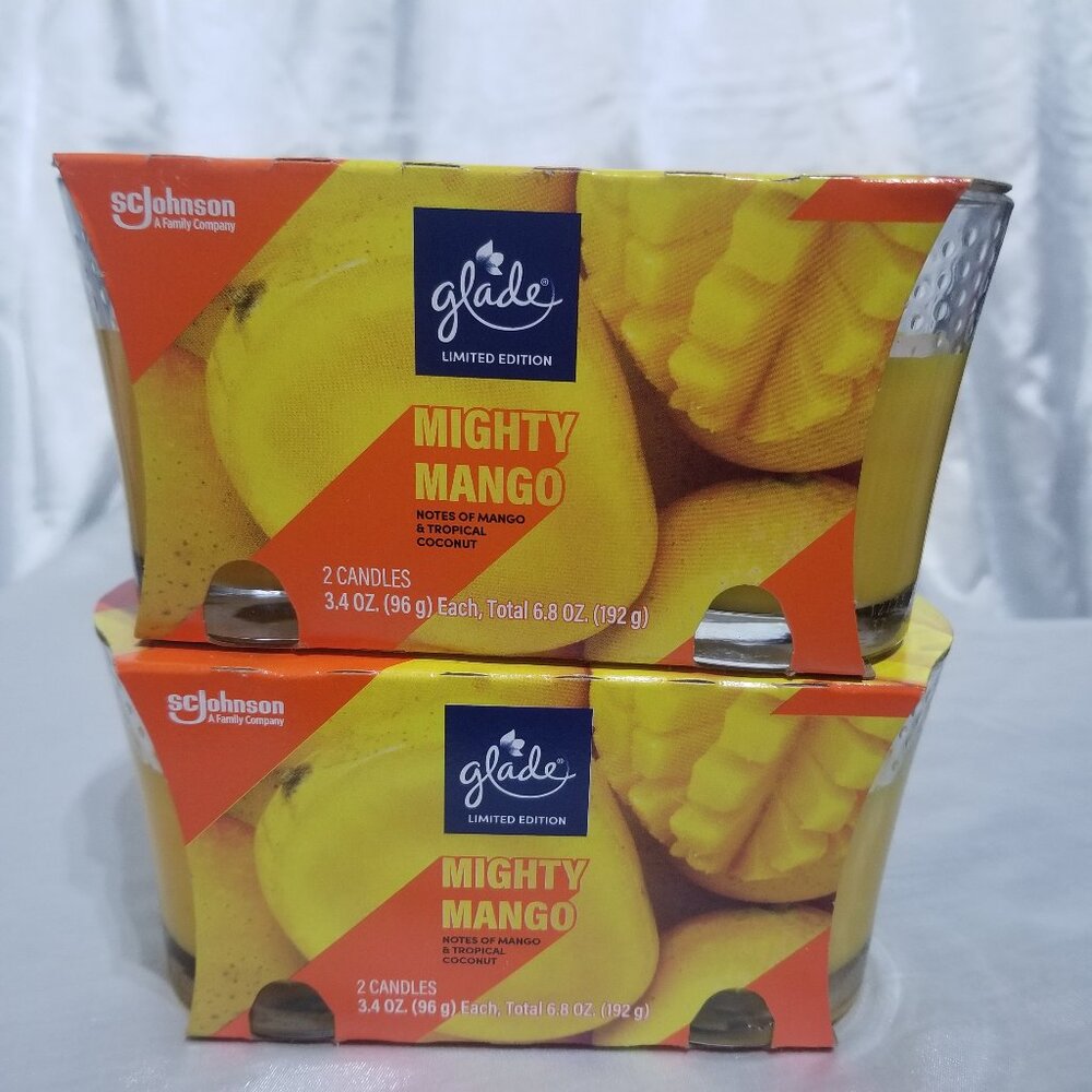 Glade Limited Edition Mighty Mango Candles Brand New never used